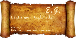 Eichinger Győző névjegykártya